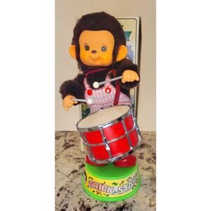 Vintage Rare Trick Star Drumming Monkey 1960s Kuang Mei Toy With Original Box